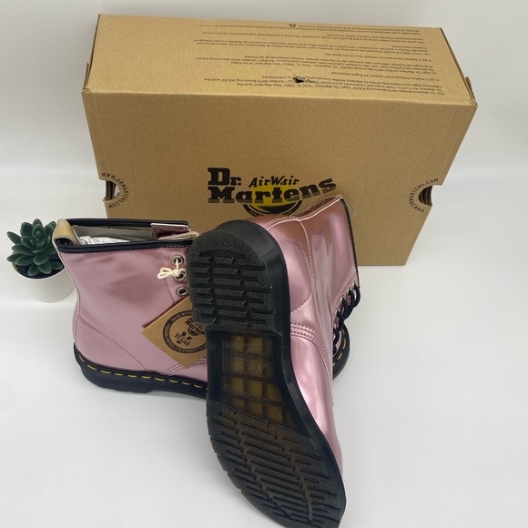 Dr.Martens -Pink Goldmix  1460 Smooth Vegan Leather - Picture 7 of 12